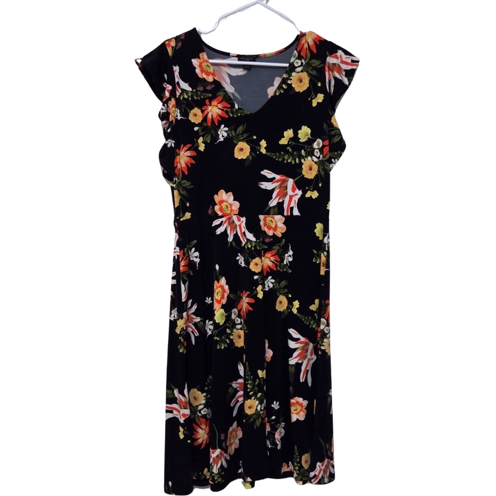 Elegant Floral Navy Mini Dress